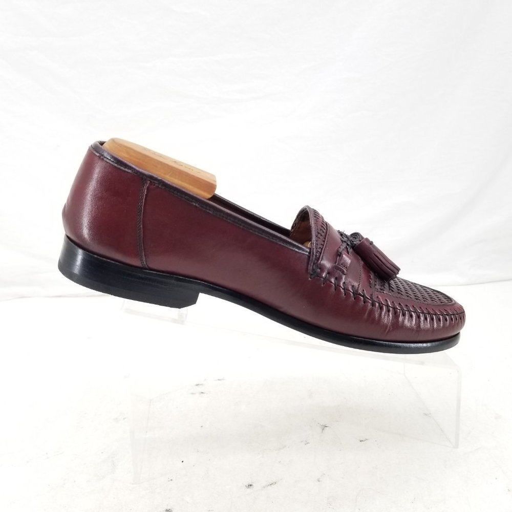 Nordstrom Kappa Brown Leather Woven Tassel Slip On Shoes Loafers